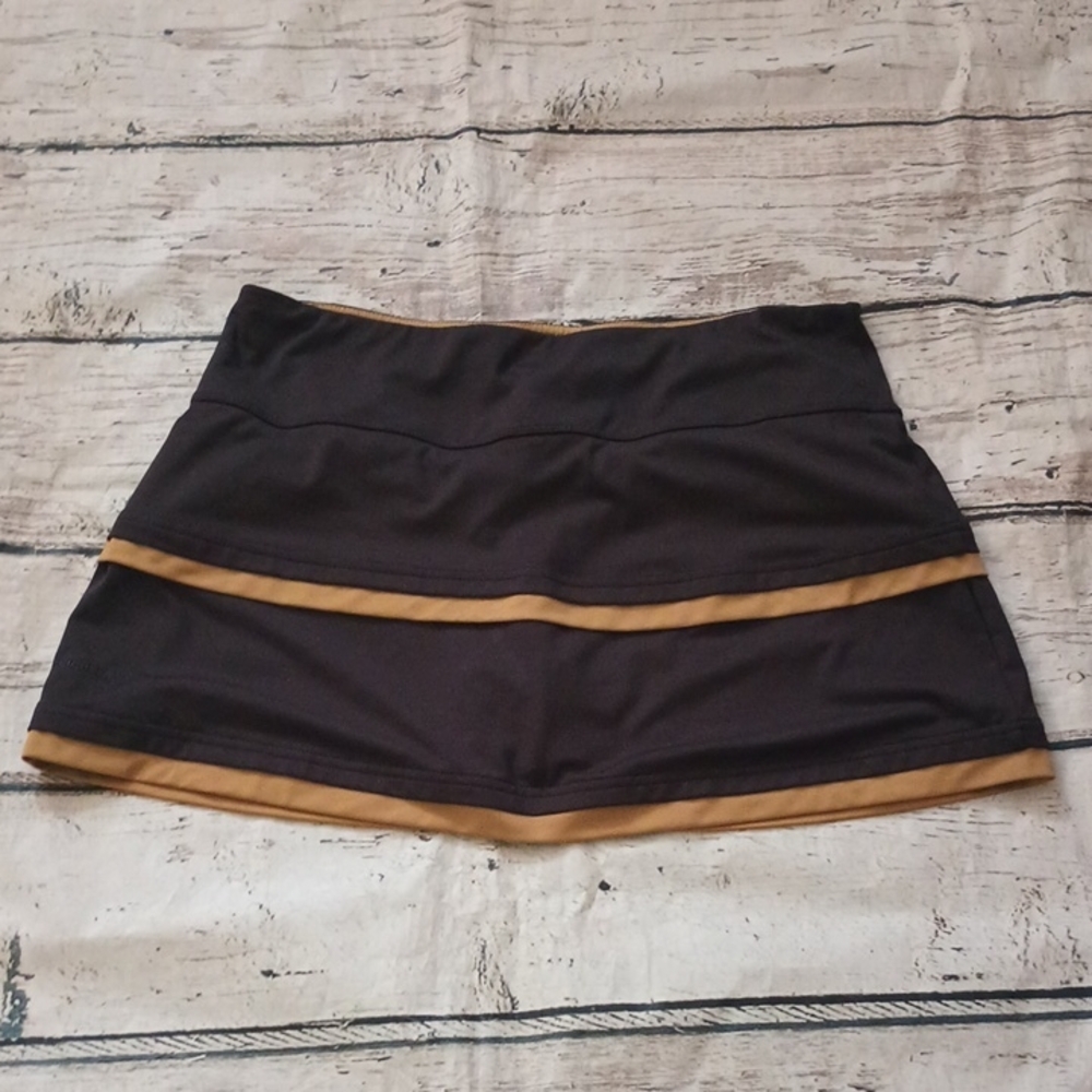 Bolle Black Tan Tiered Tennis Skort L